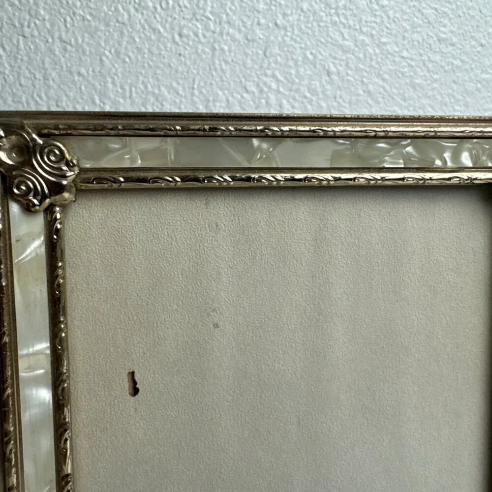 Vintage Gold Metal Enamel Engraving